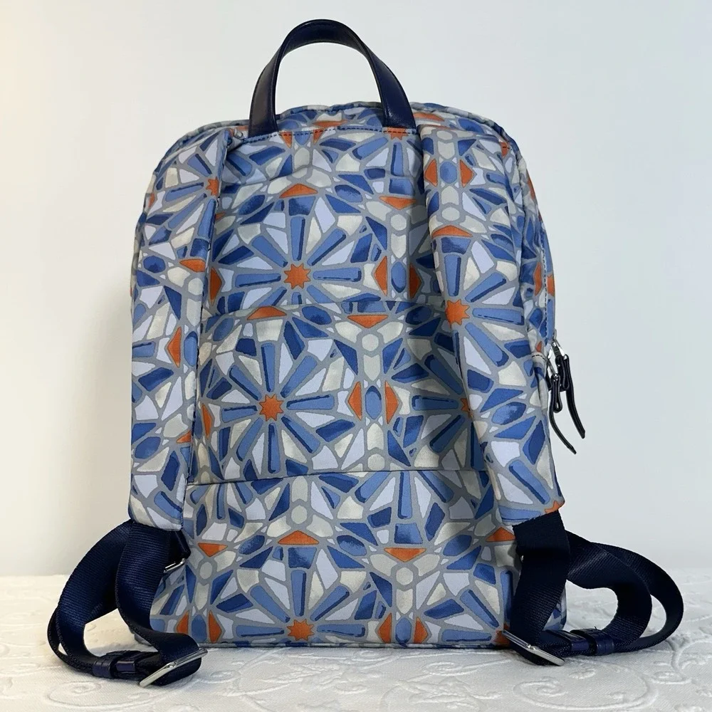 TUMI Voyageur Halle Blue & Cayenne Tile Backpack Women's Bags & Handbags Auth.
